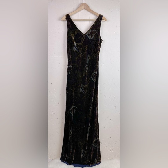 Lauren Ralph Lauren Paisley Velvet Burnout Dress - Picture 1 of 10